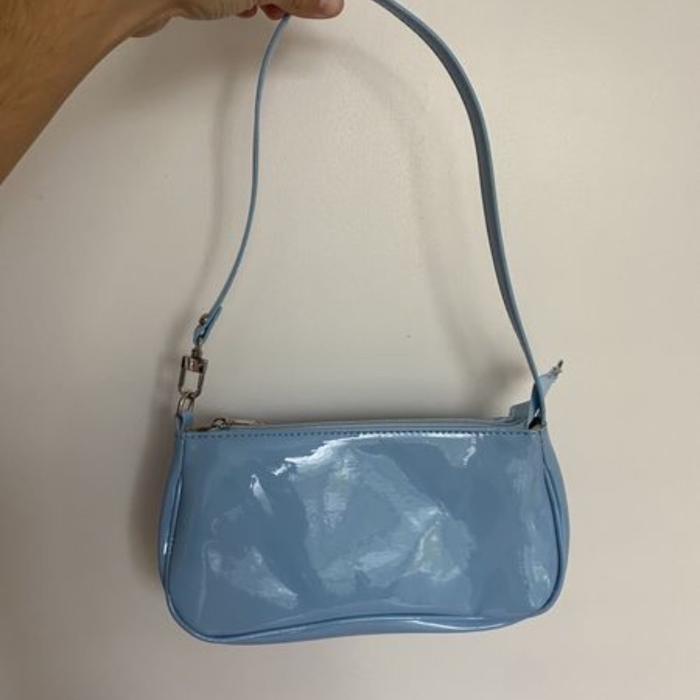 blue shoulder mini bag